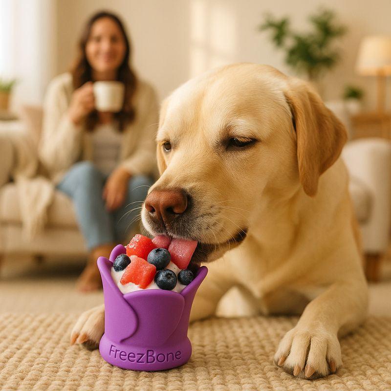 Dog eating frozen treat
