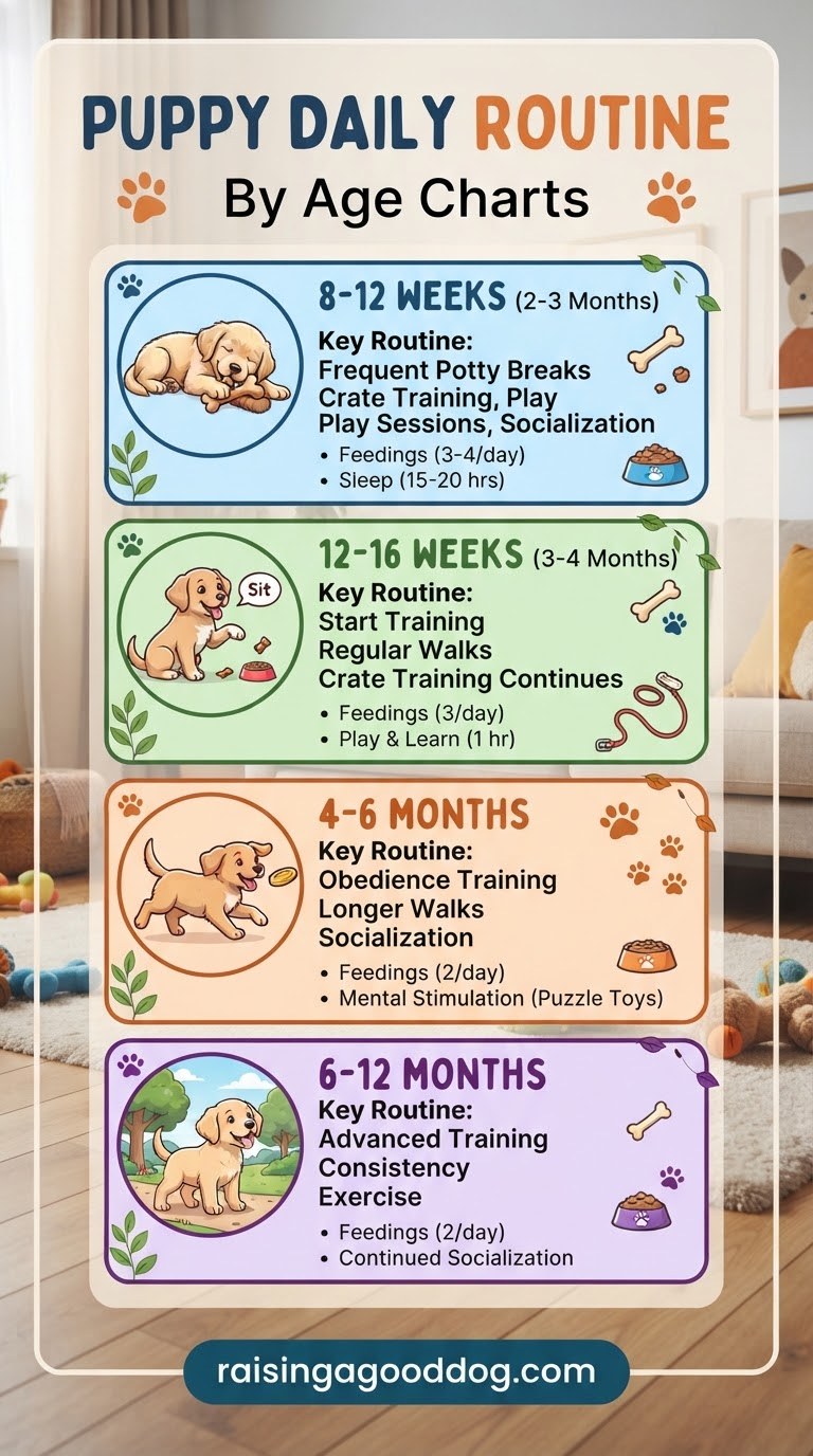 Puppy Daily Routine By Age Charts
