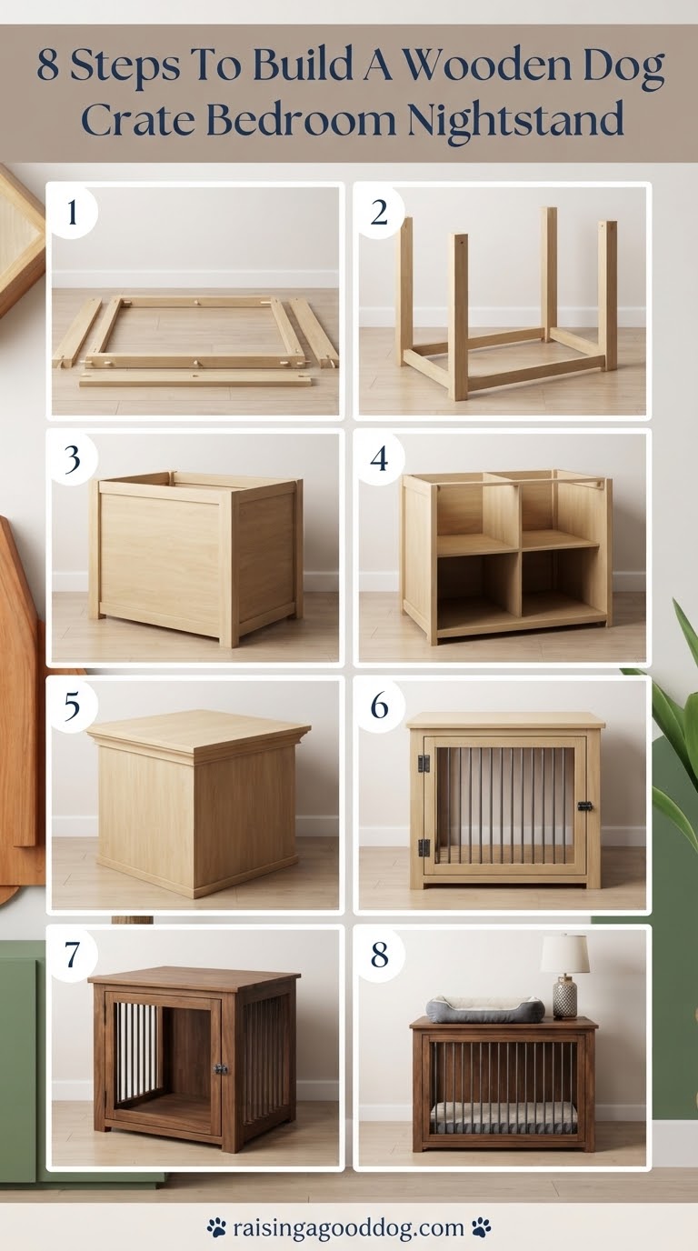 8 Steps To Build A Wooden Dog Crate Bedroom Nightstand