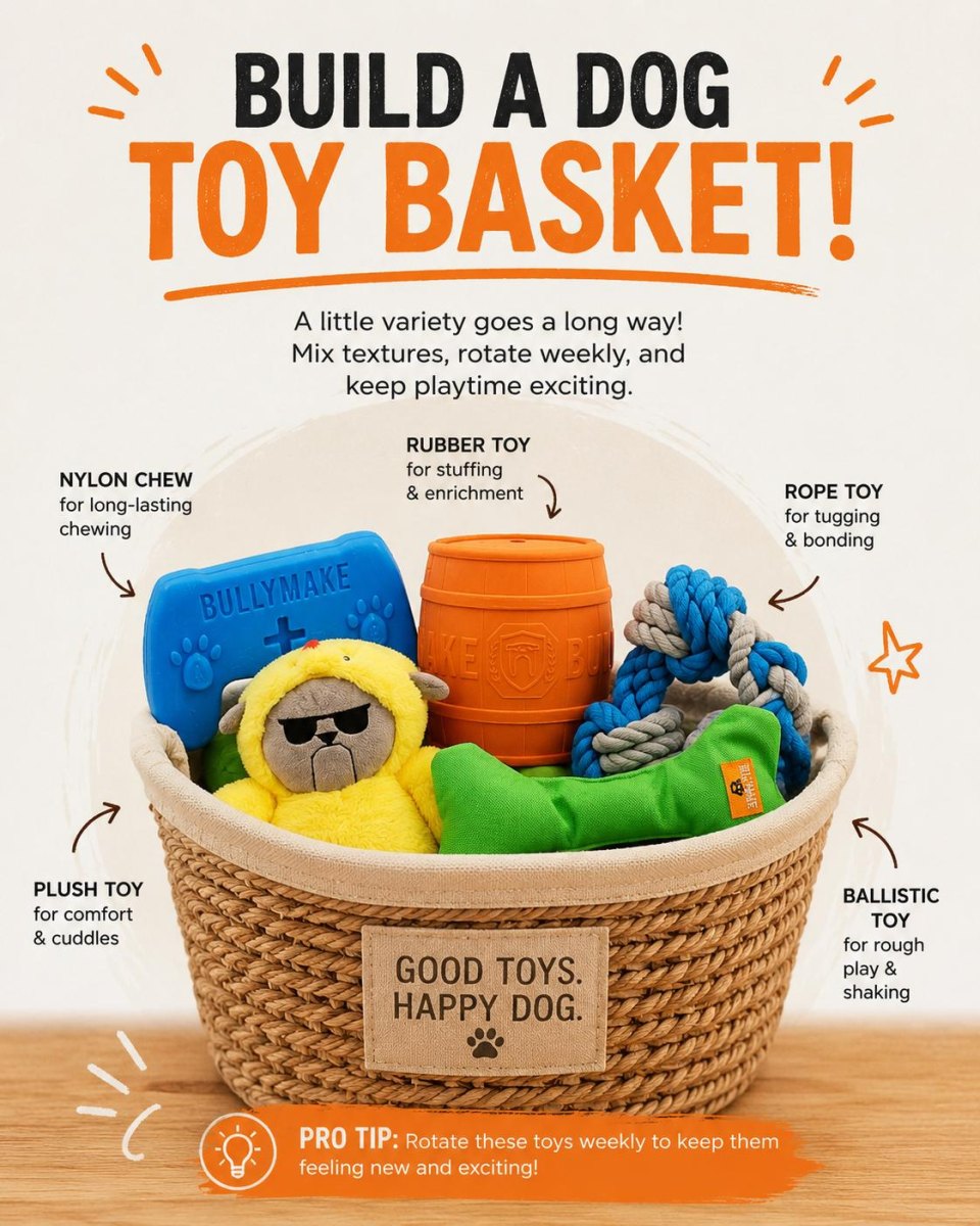 Dog toy rotation setup